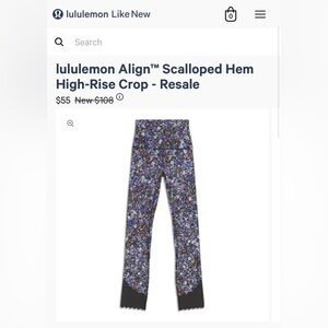 Lululemon size 8 cropped align